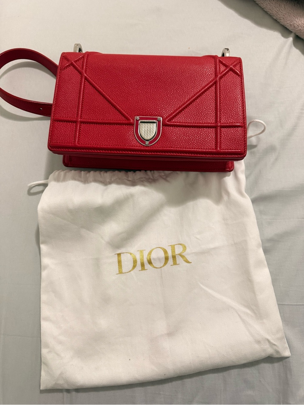 Dior Diorama Red Leather Purse - Picture 13 of 15